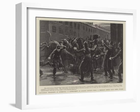 Disorderly Emigrants at Liverpool, a Consignment of Spanish Donkeys-null-Framed Giclee Print