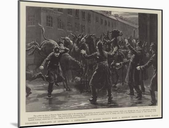 Disorderly Emigrants at Liverpool, a Consignment of Spanish Donkeys-null-Mounted Giclee Print