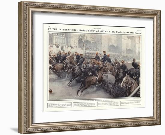 Display by the 18th Hussars at the International Horse Show at Olympia, London, 1914-Addison Thomas Millar-Framed Giclee Print