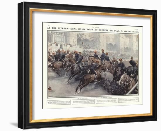 Display by the 18th Hussars at the International Horse Show at Olympia, London, 1914-Addison Thomas Millar-Framed Giclee Print