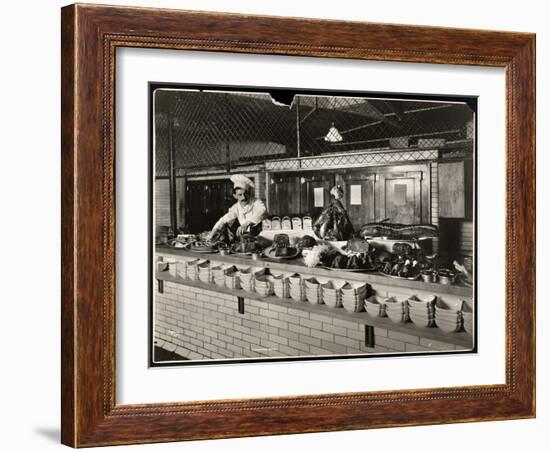 Display of Cold Meat in the Kitchen of the Commodore Hotel, 1919-Byron Company-Framed Giclee Print