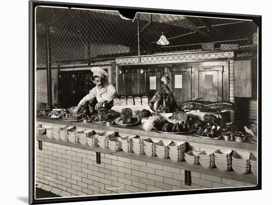 Display of Cold Meat in the Kitchen of the Commodore Hotel, 1919-Byron Company-Mounted Giclee Print