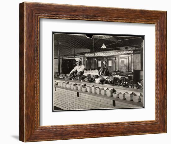 Display of Cold Meat in the Kitchen of the Commodore Hotel, 1919-Byron Company-Framed Giclee Print