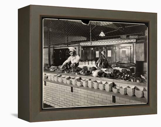 Display of Cold Meat in the Kitchen of the Commodore Hotel, 1919-Byron Company-Framed Premier Image Canvas