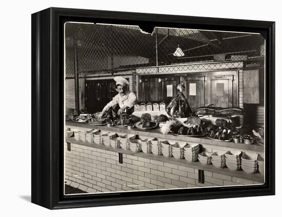 Display of Cold Meat in the Kitchen of the Commodore Hotel, 1919-Byron Company-Framed Premier Image Canvas