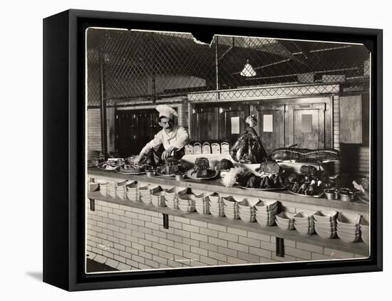 Display of Cold Meat in the Kitchen of the Commodore Hotel, 1919-Byron Company-Framed Premier Image Canvas