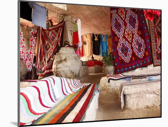 Display of Local Cloths and Carpets, Mides Oasis, Tunisia, North Africa, Africa-Dallas & John Heaton-Mounted Photographic Print