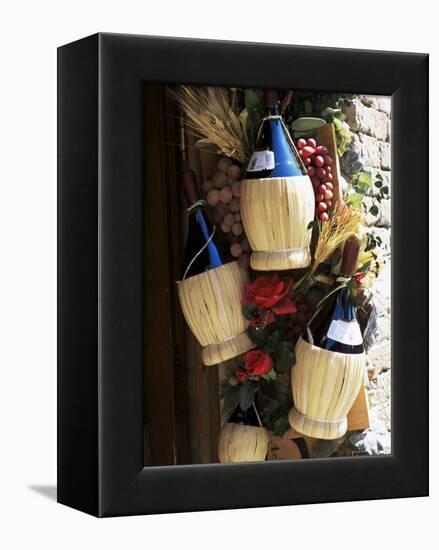 Display of Local Wine for Sale, Siena, Tuscany, Italy-Ruth Tomlinson-Framed Premier Image Canvas