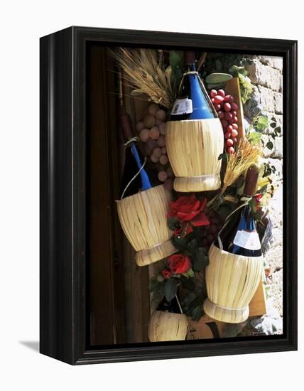 Display of Local Wine for Sale, Siena, Tuscany, Italy-Ruth Tomlinson-Framed Premier Image Canvas