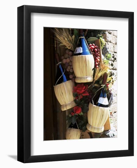 Display of Local Wine for Sale, Siena, Tuscany, Italy-Ruth Tomlinson-Framed Photographic Print