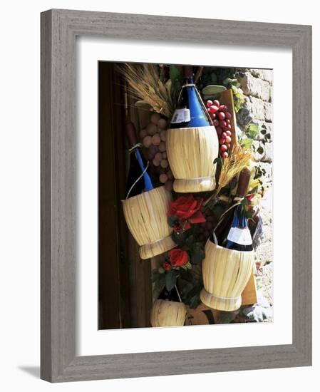 Display of Local Wine for Sale, Siena, Tuscany, Italy-Ruth Tomlinson-Framed Photographic Print