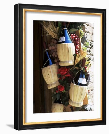 Display of Local Wine for Sale, Siena, Tuscany, Italy-Ruth Tomlinson-Framed Photographic Print