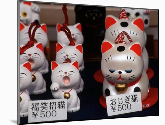 Display of Lucky Cats, Japanese Cultural Icon for Good Fortune, Akasaka, Tokyo, Japan-Nancy & Steve Ross-Mounted Photographic Print