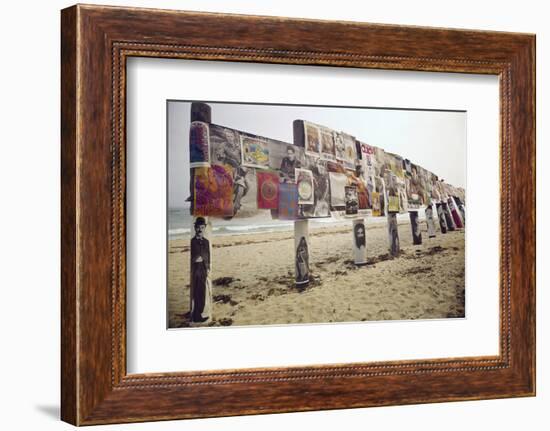 Display of Posters Mounted on Pilings in the Sand, Montauk Point, Long Island, New York, 1967-Henry Groskinsky-Framed Photographic Print