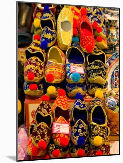 Display of Shoes for Sale at Vendors Booth, Spice Market, Istanbul, Turkey-Darrell Gulin-Mounted Photographic Print