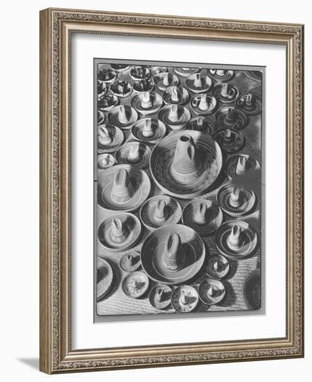 Display of Sombrero Ashtrays Hand Painted by Mexican Natives for Sale at Macy's Department Store-Margaret Bourke-White-Framed Photographic Print