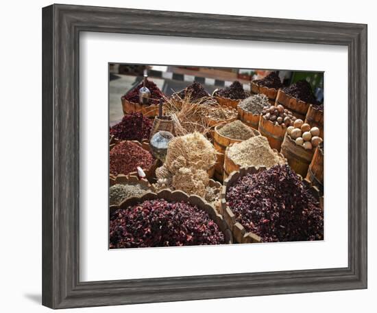 Display of Spices and Herbs in Market, Sharm El Sheikh, Egypt, North Africa, Africa-Adina Tovy-Framed Photographic Print