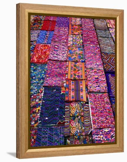 Display of Textiles, Antigua Guatemala, Guatemala-Alfredo Maiquez-Framed Premier Image Canvas