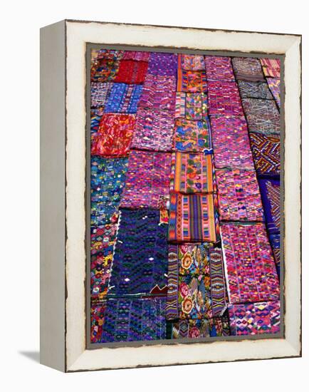 Display of Textiles, Antigua Guatemala, Guatemala-Alfredo Maiquez-Framed Premier Image Canvas