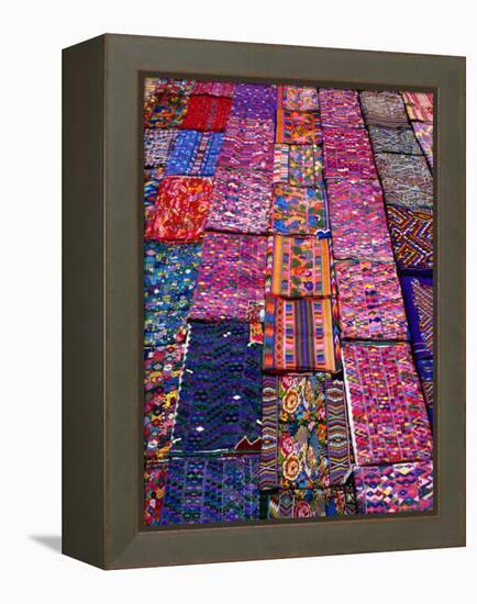 Display of Textiles, Antigua Guatemala, Guatemala-Alfredo Maiquez-Framed Premier Image Canvas