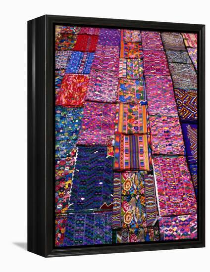 Display of Textiles, Antigua Guatemala, Guatemala-Alfredo Maiquez-Framed Premier Image Canvas