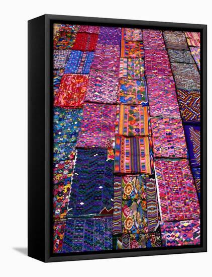 Display of Textiles, Antigua Guatemala, Guatemala-Alfredo Maiquez-Framed Premier Image Canvas