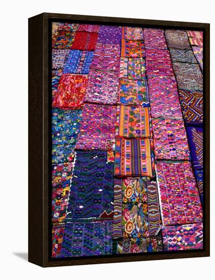 Display of Textiles, Antigua Guatemala, Guatemala-Alfredo Maiquez-Framed Premier Image Canvas