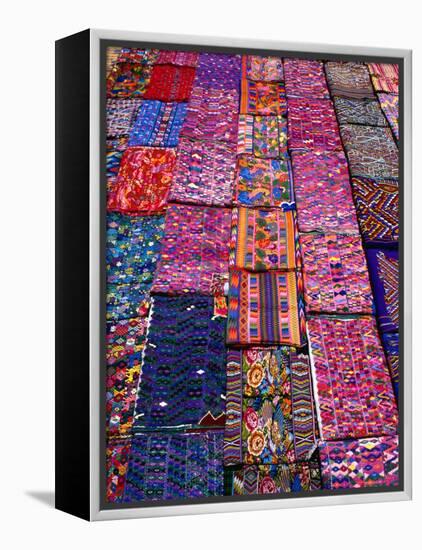 Display of Textiles, Antigua Guatemala, Guatemala-Alfredo Maiquez-Framed Premier Image Canvas