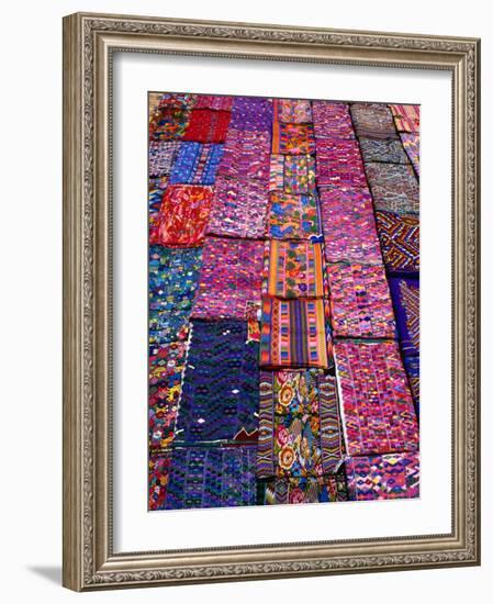 Display of Textiles, Antigua Guatemala, Guatemala-Alfredo Maiquez-Framed Photographic Print