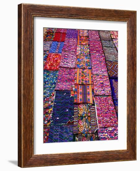 Display of Textiles, Antigua Guatemala, Guatemala-Alfredo Maiquez-Framed Photographic Print