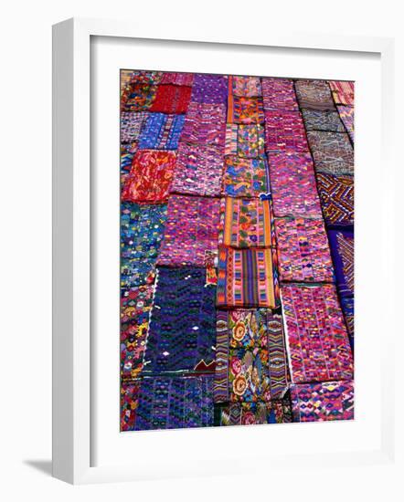 Display of Textiles, Antigua Guatemala, Guatemala-Alfredo Maiquez-Framed Photographic Print