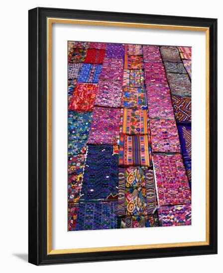 Display of Textiles, Antigua Guatemala, Guatemala-Alfredo Maiquez-Framed Photographic Print