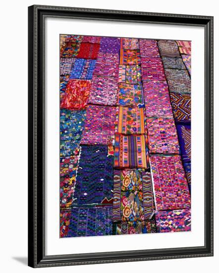 Display of Textiles, Antigua Guatemala, Guatemala-Alfredo Maiquez-Framed Photographic Print