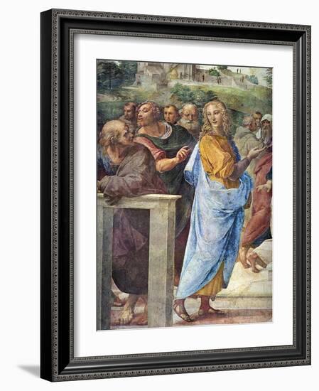 Disputa. Detail: Architect Bramante and Francesco Maria Della Rovere, 1509-Raphael-Framed Giclee Print