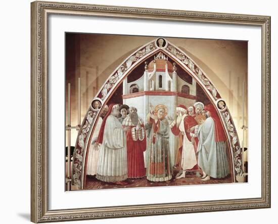 Disputation of St. Stephen, Scene from Stories of St. Stephen, 1435-1440-Paolo Uccello-Framed Giclee Print