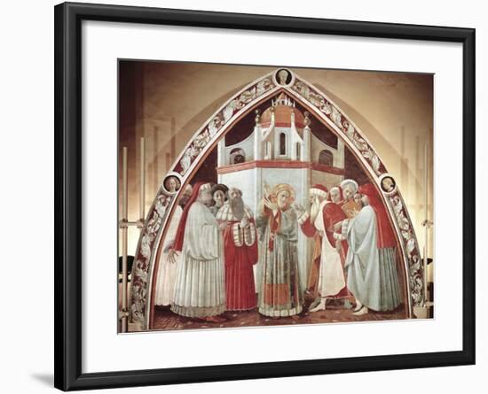 Disputation of St. Stephen, Scene from Stories of St. Stephen, 1435-1440-Paolo Uccello-Framed Giclee Print