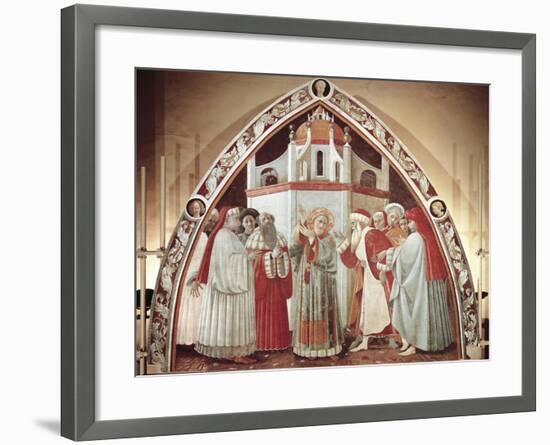 Disputation of St. Stephen, Scene from Stories of St. Stephen, 1435-1440-Paolo Uccello-Framed Giclee Print