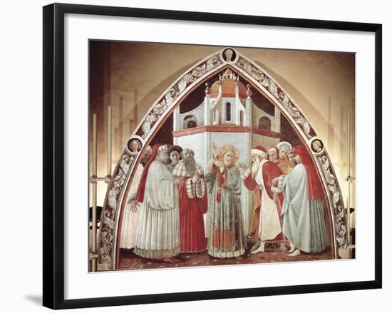 Disputation of St. Stephen, Scene from Stories of St. Stephen, 1435-1440-Paolo Uccello-Framed Giclee Print