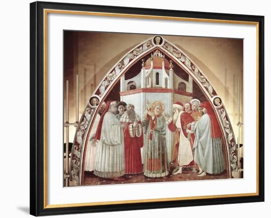 Disputation of St. Stephen, Scene from Stories of St. Stephen, 1435-1440-Paolo Uccello-Framed Giclee Print