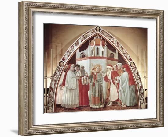 Disputation of St. Stephen, Scene from Stories of St. Stephen, 1435-1440-Paolo Uccello-Framed Giclee Print