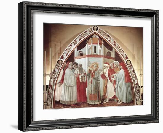 Disputation of St. Stephen, Scene from Stories of St. Stephen, 1435-1440-Paolo Uccello-Framed Giclee Print