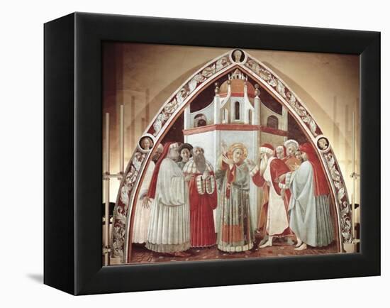 Disputation of St. Stephen, Scene from Stories of St. Stephen, 1435-1440-Paolo Uccello-Framed Premier Image Canvas