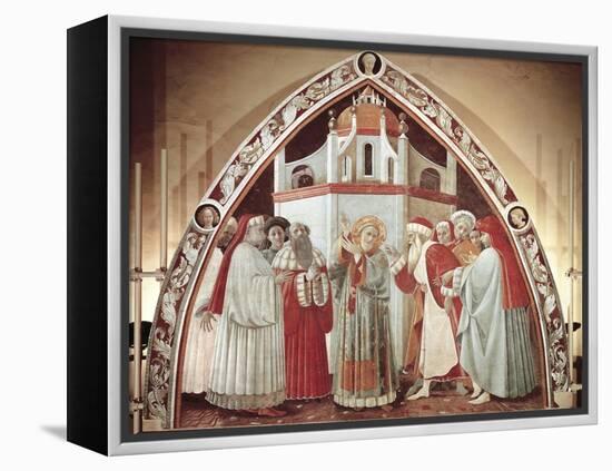 Disputation of St. Stephen, Scene from Stories of St. Stephen, 1435-1440-Paolo Uccello-Framed Premier Image Canvas