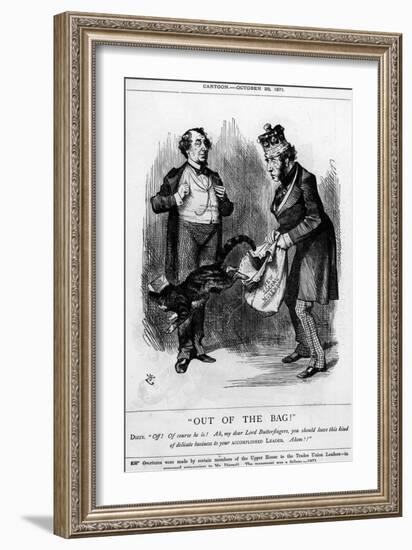 Disraeli, Cat, Bag, Lord-John Tenniel-Framed Art Print