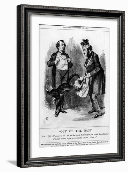 Disraeli, Cat, Bag, Lord-John Tenniel-Framed Art Print