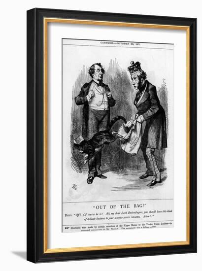 Disraeli, Cat, Bag, Lord-John Tenniel-Framed Art Print