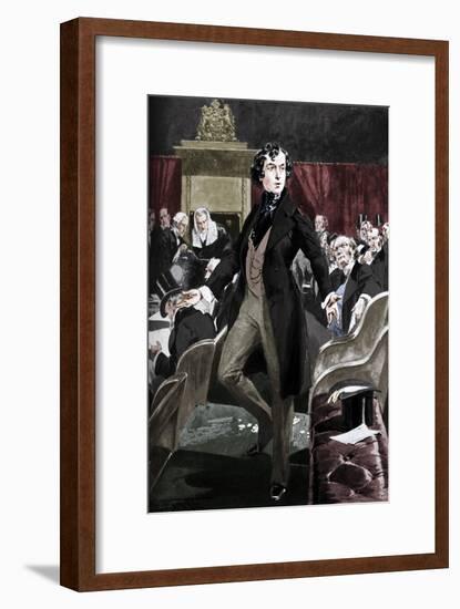 Disraeli's first speech in the House of Commons, 19th century (c1905)-Unknown-Framed Giclee Print