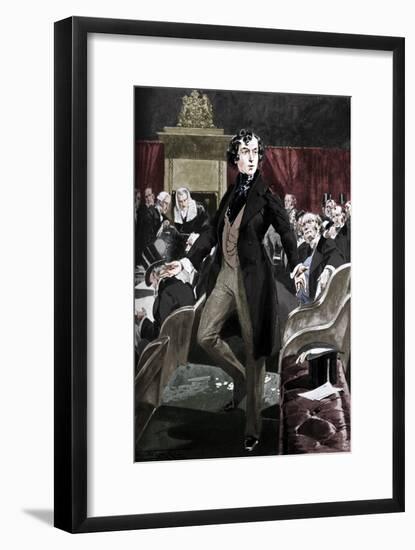 Disraeli's first speech in the House of Commons, 19th century (c1905)-Unknown-Framed Giclee Print