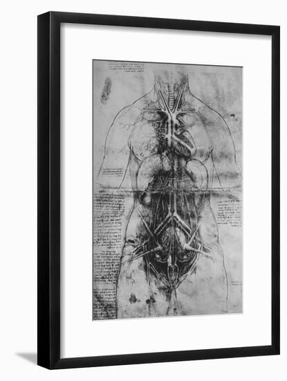 'Dissection of the Principal Organs of a Woman', c1480 (1945)-Leonardo Da Vinci-Framed Giclee Print