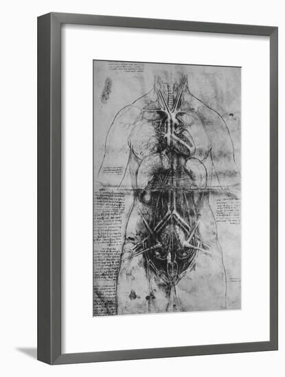 'Dissection of the Principal Organs of a Woman', c1480 (1945)-Leonardo Da Vinci-Framed Giclee Print